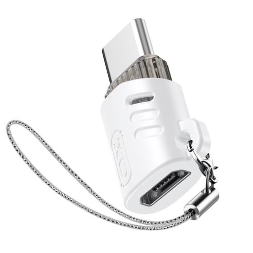 Adaptateur Micro-USB Femelle vers USB C Mâle Design Ultra-compact XO Blanc