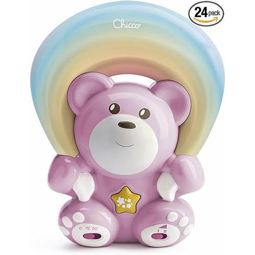 Chicco Projecteur Arc-En-Ciel Bear, Veilleuse Pour Bébé Et Enfant En Bas Âge, Ours Peluche Avec Musique Relaxante Et Projection D'Arc-En-Ciel Avec Largeur Et Direction Réglable, Bébé 0 Mois Plus