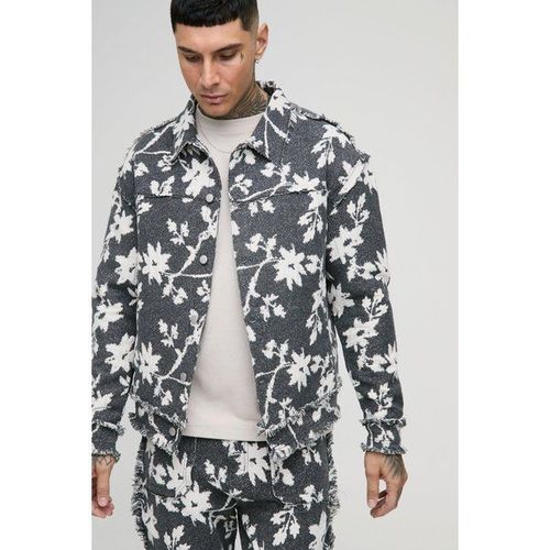 Tall - Surchemise Oversize Fleurie Homme - Gris - L, Gris