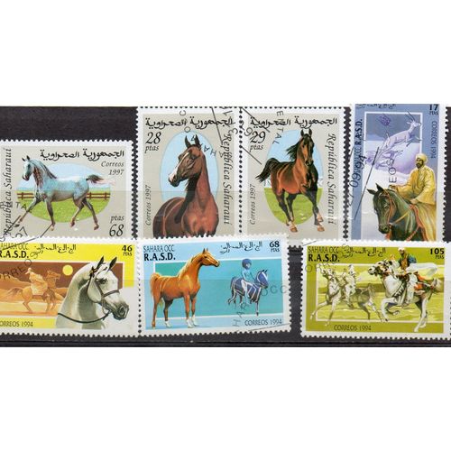 République Sahraouie Timbres Les Chevaux