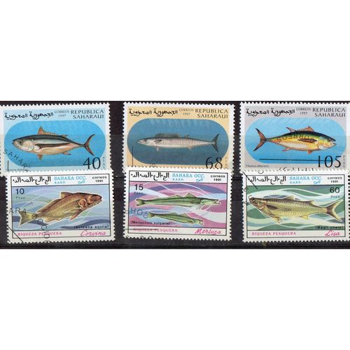 République Sahraouie Timbres Animaux : Les Poissons