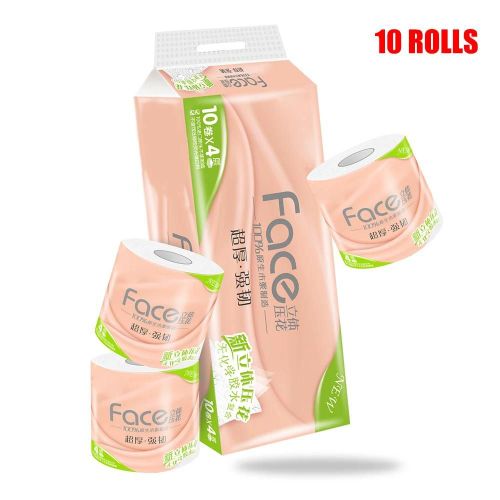 10/12rouleaux 4 couches d'essuie-tout Rouleau Papier toilette Papier toilette lisse 10 rouleaux