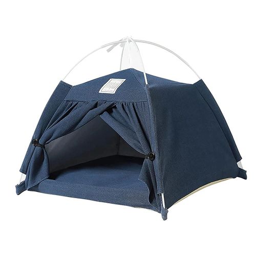 Tente Pour Animaux De Compagnie Détachable Chat Chien Tipi Maison Confortable Respirant Chiot Lit Lavable Fournitures Pour Animaux De Compagnie Pour Intérieur Extérieur Bleu
