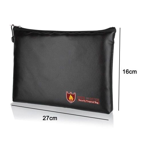 Sac de documents ignifuge Pochette enveloppe imperméable résistante au feu pour dossiers de passeport 27cm x 16cm