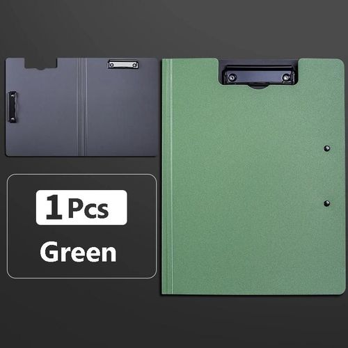 A4 Dossier Presse-Papiers Bloc-Notes Memo Presse-Papiers Double Clips Papier De Test Organisateur De Stockage Fournitures Scolaires Bureau Papeterie Vert