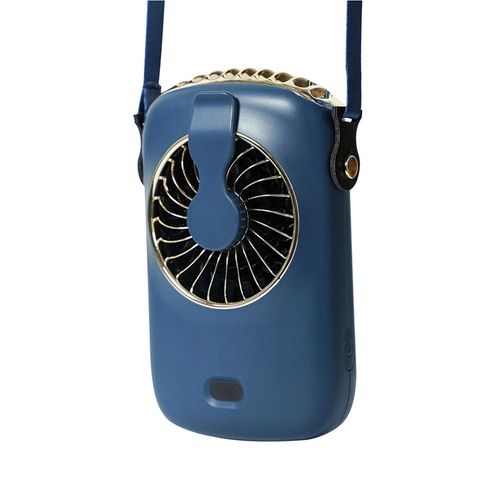 Mini ventilateur de bureau portable rechargeable USB portable 3 vitesses avec affichage numérique avec câble USB bleu
