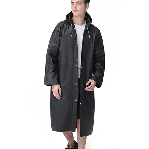 Manteau De Pluie Eva Poncho De Pluie Pour Femmes Et Hommes Veste De Pluie D'urgence Pour Parc À Thème Randonnée Camping Noir