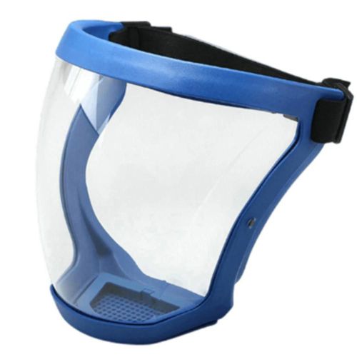 Couverture faciale complète avec lentille transparente Masque HD réutilisable avec bande élastique Fournitures de laboratoire Bleu