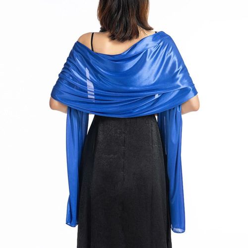 Châle Écharpe Soirée Robe Soirée Mariée Demoiselle D'honneur Robe Châle Écharpe Femme Double Usage Bleu