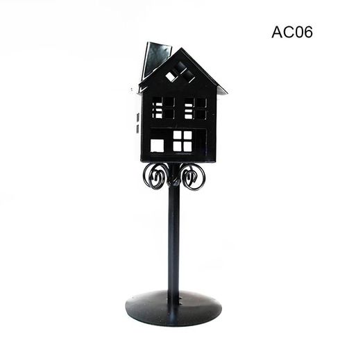 Cage chandelier évidé support de bougie en fer métallique de style européen pour la décoration de la maison noir,AC06