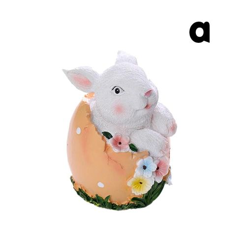 Statue de résine de figurine de lapin de Pâques pour pots floraux Décorations de printemps A