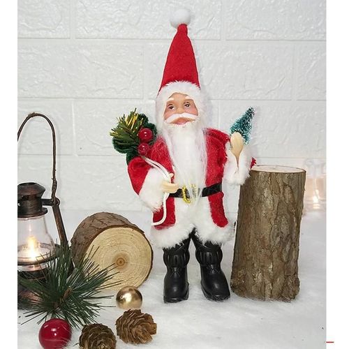 Debout Père Noël Ornement Super Mignon Poupée De Noël Fournitures De Fête De Noël Créatives Pour La Maison Salon Chambre Grand Rouge