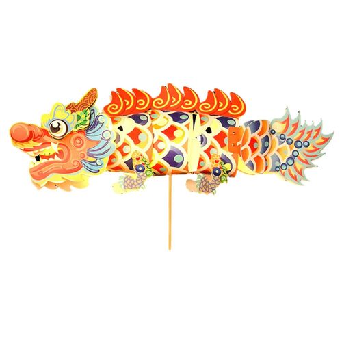 Mi-automne Kois Lanterne Manuelle Style Ethnique Fait Main Festival Décoration Lumière Pour Enfants Garçons Filles Dragon Danse,Jaune