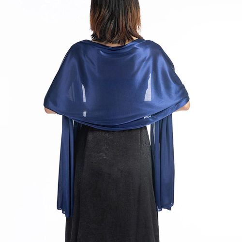 Châle Écharpe Soirée Robe Soirée Mariée Demoiselle D'honneur Robe Châle Écharpe Femme Double Usage Bleu Marine