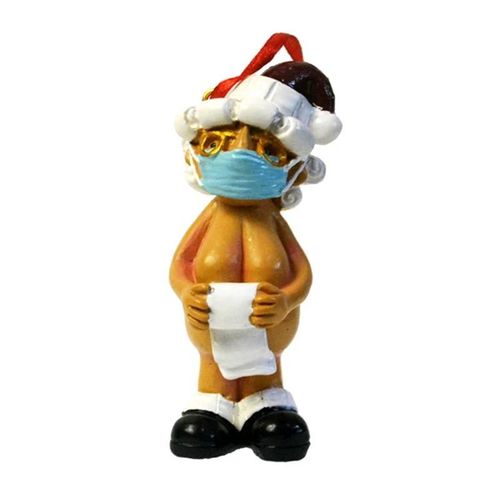 Noël nu Père Noël ornements avec couvre-visage et papier toilette résine ornement suspendu arbre de Noël décor ludique masque Père Noël femmes elfes