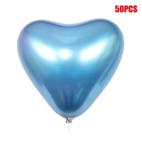 Ballons coeur Feuille de latex Ballons d'amour en métal Ballons multicolores décoratifs pour mariage Douche de mariée Fête d'anniversaire Bleu