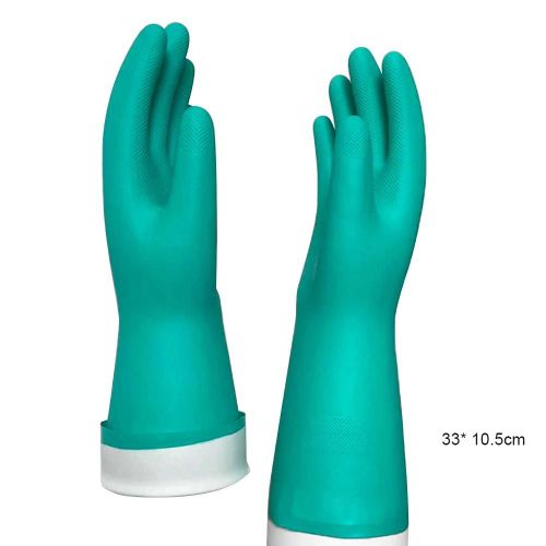 Gants de protection de nettoyage en nitrile Gants résistants aux produits chimiques imperméables Réutilisables 33x10.5cm