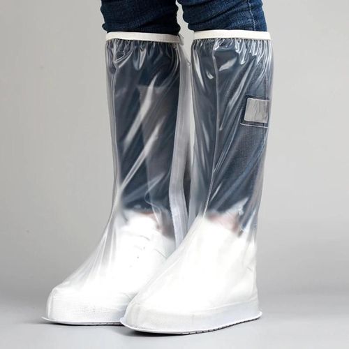 Couvre-Chaussures De Pluie Réutilisables Protecteurs De Chaussures Imperméables Femmes Hommes Caoutchouc Galoshes Moto Cyclisme Bottes Élastiques Couverture Blanc,S