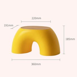 Petit Tabouret Arc-En-Ciel Créatif Durable Et Antidérapant Pour Le Salon Salle D'étude Jaune