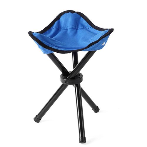 Tabouret Pliant Portable Tabouret Trépied Pliable Léger Et Résistant À L'usure Pour Le Camping En Plein Air Pêche Pique-Bleu
