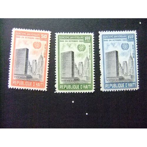 109 Haiti 1960 / Onu / Yvert 456 + Pa 210 / 211 Mnh