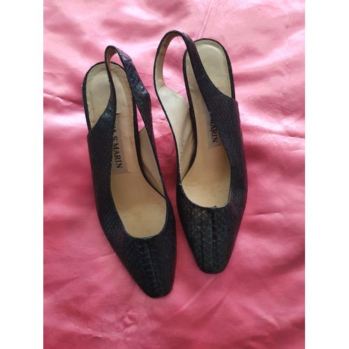 Chaussures Bleues Talons Ouverts