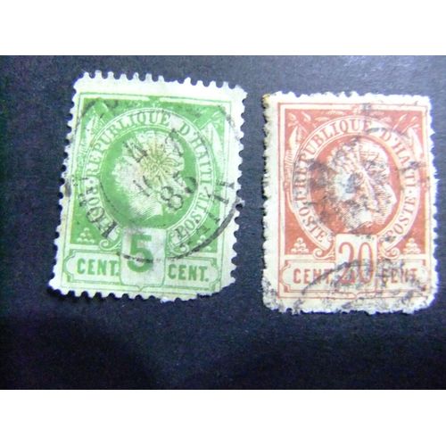 109 Haiti 1882 / La Liberté / Yvert 10 +12 Fu Defecteux