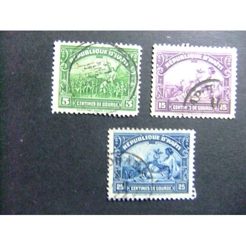 109 Haiti 1920 / Alegorias A La Agricultura / Yvert 249 + 251 + 252 Fu
