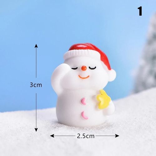 Thème de Noël bricolage Mini Figurine miniature Jardin Déco Père Noël Bonhomme de neige Micro paysage pour Noël Décor 1ème