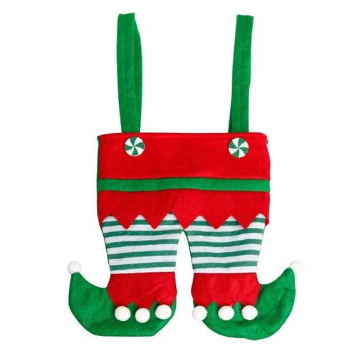Femmes Noël Bonbons Vin Bouteille Cadeau Sac Pantalon Rouge Elfe Forme Sac À Main Tissu Non Tissé Saisonnier Stuffer Sac Cadeau Rouge