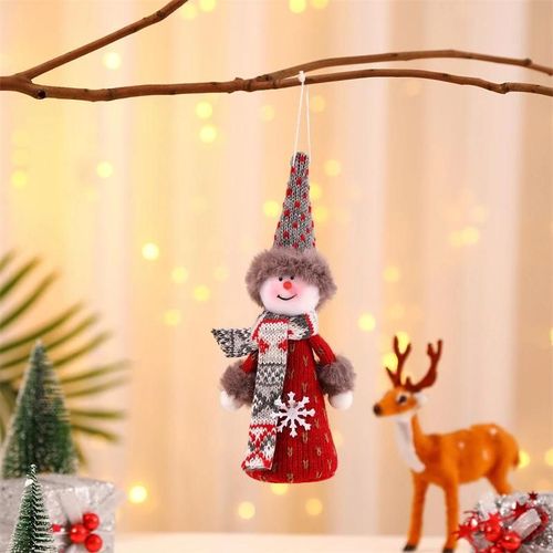 Belle Poupée En Peluche Suspendu Ornement Créatif Arbre De Noël Ornements Pour La Maison Salon Jardin Décoration Bonhomme De Neige