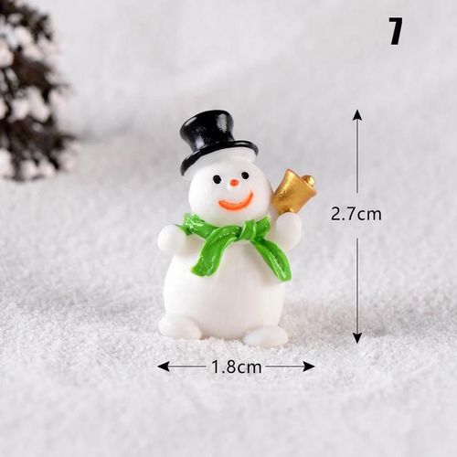 Thème de Noël bricolage Mini Figurine miniature Jardin Déco Père Noël Bonhomme de neige Micro paysage pour Noël Décor 7