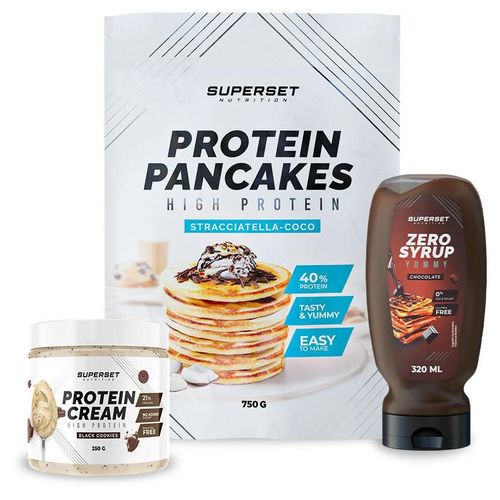Pack Petit-Déj ¿ Pancakes - Protein Cream Black Cookies + Zero Syrup Chocolate 