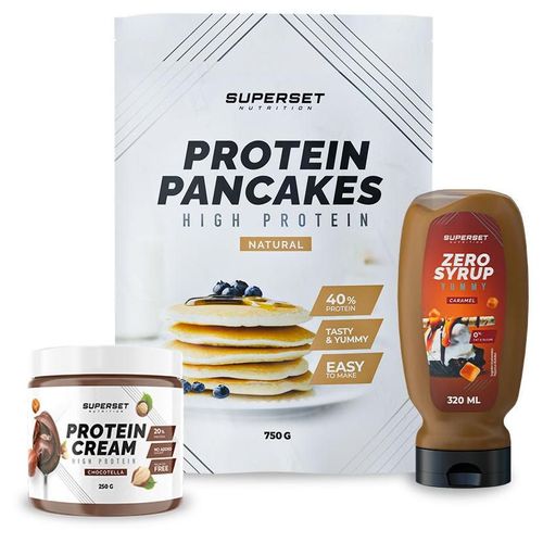 Pack Petit-Déj ¿ Pancakes Nature - Protein Cream Chocotella + Zero Syrup Caramel 