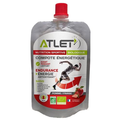 Compote Énergétique Bio (100g)|Pomme Et Fraise|Gels Énergétiques|Atlet 