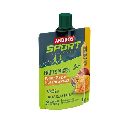 Gourde De Fruits Mixés Vitaminée (90g)|Pomme Mangue|Gels Énergétiques|Andros Sport 