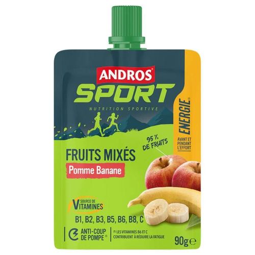 Gourde De Fruits Mixés Vitaminée (90g)|Banane - Pomme|Gels Énergétiques|Andros Sport 
