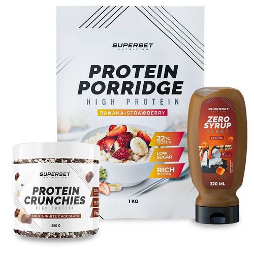 Pack Petit-Déj ¿ Porridge - Protein Crunchies Milk & White Chocolate + Zero Syrup Caramel 
