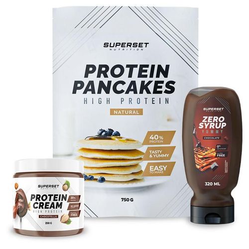 Pack Petit-Déj ¿ Pancakes Nature - Protein Cream Chocotella + Zero Syrup Chocolate 