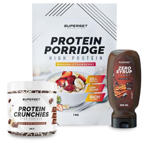 Pack Petit-Déj ¿ Porridge - Protein Crunchies Milk & White Chocolate + Zero Syrup Chocolate 