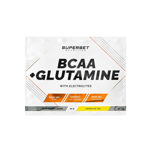 Échantillon Bcaa + Glutamine (14g)|Ice Tea Citron|Bcaa & Acides Aminés Essentiels|Superset Nutrition 