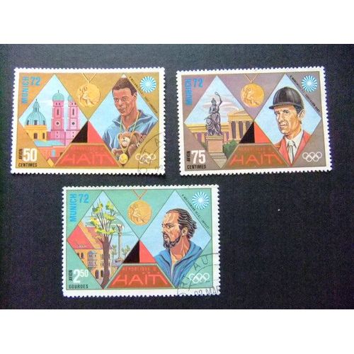 109 Haïti 1972 / Jeux De Munchen / Yvert Pa 496 / 497+ 499 Fu Incomplet