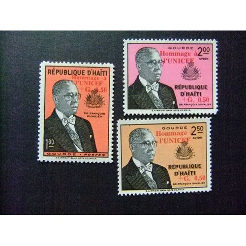 109 Haïti 1960 / Unicef / Yvert 429 + Pa 182 / 183 Mnh