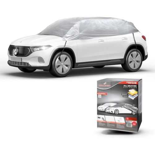 Bâche De Protection Pour Voiture All Weather Basic, 100% Bâche Voiture Imperméable, Housse Voiture Imperméable, Bâche De Voiture Demi-Bâche Taille L Argent[Auto5134520]