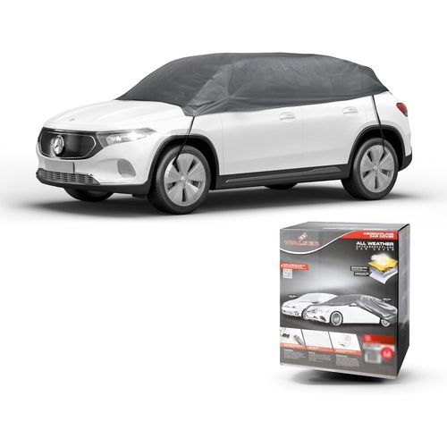 Bâche De Protection Pour Voiture All Weather Basic, 100% Bâche Voiture Imperméable, Housse Voiture Imperméable, Bâche De Voiture Demi-Bâche Taille L Gris[Auto5134524]