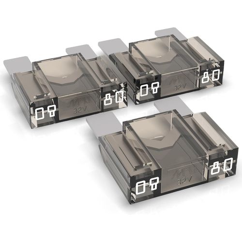 Fusible À Lame i 20-80A, Fusible Enfichable D'Automobile, Choix : 80A Ampères, Blanc, 3 Pièces[AUTO5130721]