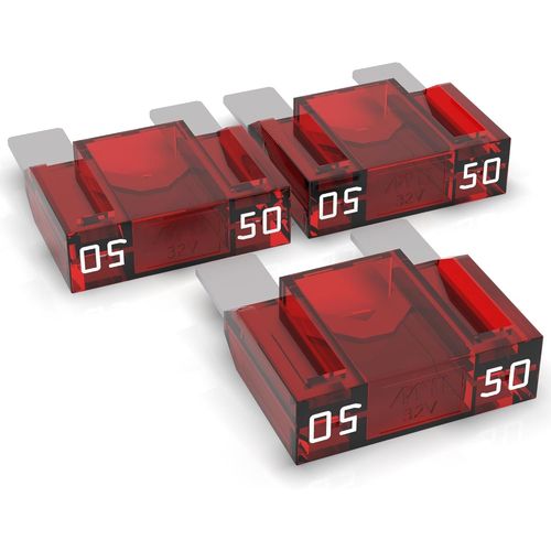Fusibles À Lames i 20A - 80A Fusible Enfichable D'Automobile Choix: 50A Ampères, Rouge, 3 Pièces[AUTO5130714]