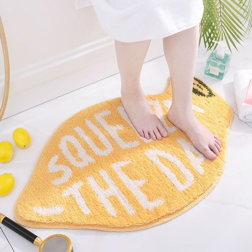 Creativity Doorvirus-Tapis De Fruits De Dessin Animé, Flocage, Polymères De Bain Non Ald, Polymères De Sol, Citron, Pêche, Tapis De Sol, Chambre À Coucher, Toilettes, Porte