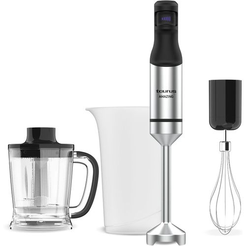 GOUTS ET COULEURSAhba1400Xe - Mixeur Plongeant 1400W, Bouton Puissance Variable, Lames Inox, Anti-Éclaboussures, Ergonomique, Ensemble Complet D'Accessoires, Baguette Lavable Au Lave-Vaisselle.