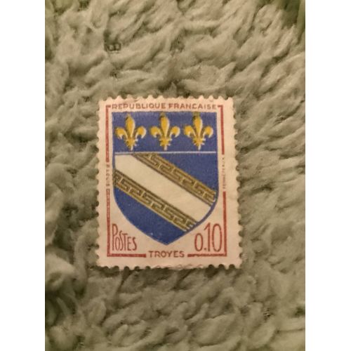 Timbre Oblitéré République Française 0,10 Troyes Coloré.